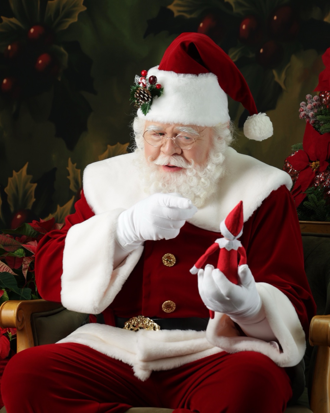 Bobby Jones portraying Santa in a holiday setting